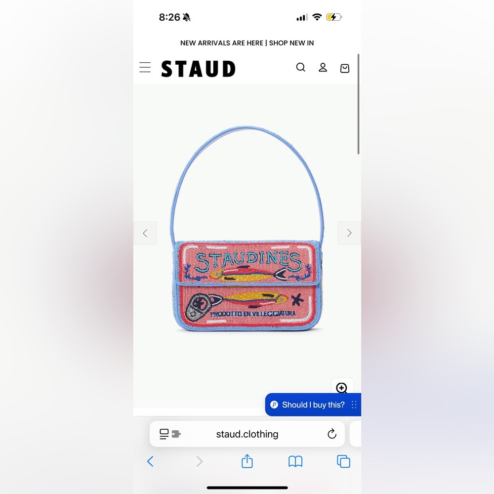 Staud Staudines Beaded Tommy Shoulder Bag